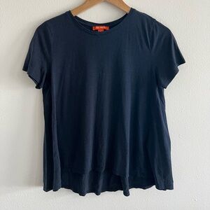 Joe Fresh Classic Navy Blue Tee - Short Sleeve, Loose Fitting with A-Line Peplum